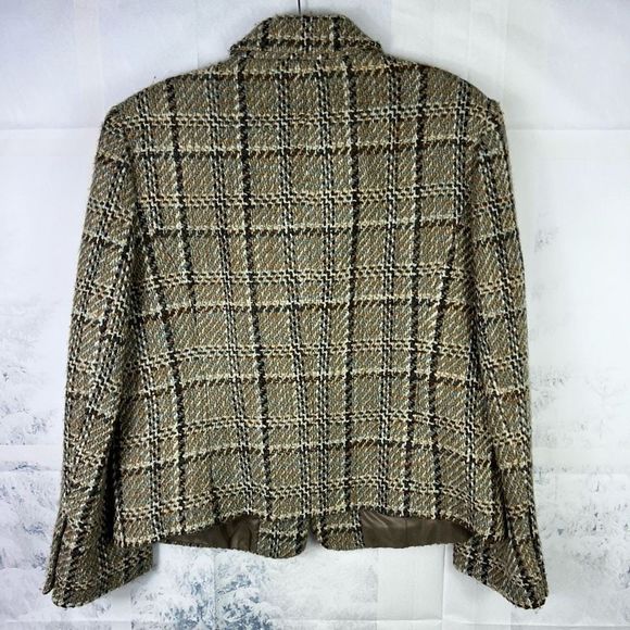 Orvis Wool Plaid Single Breasted Blazer Coat - Picture 4 of 14